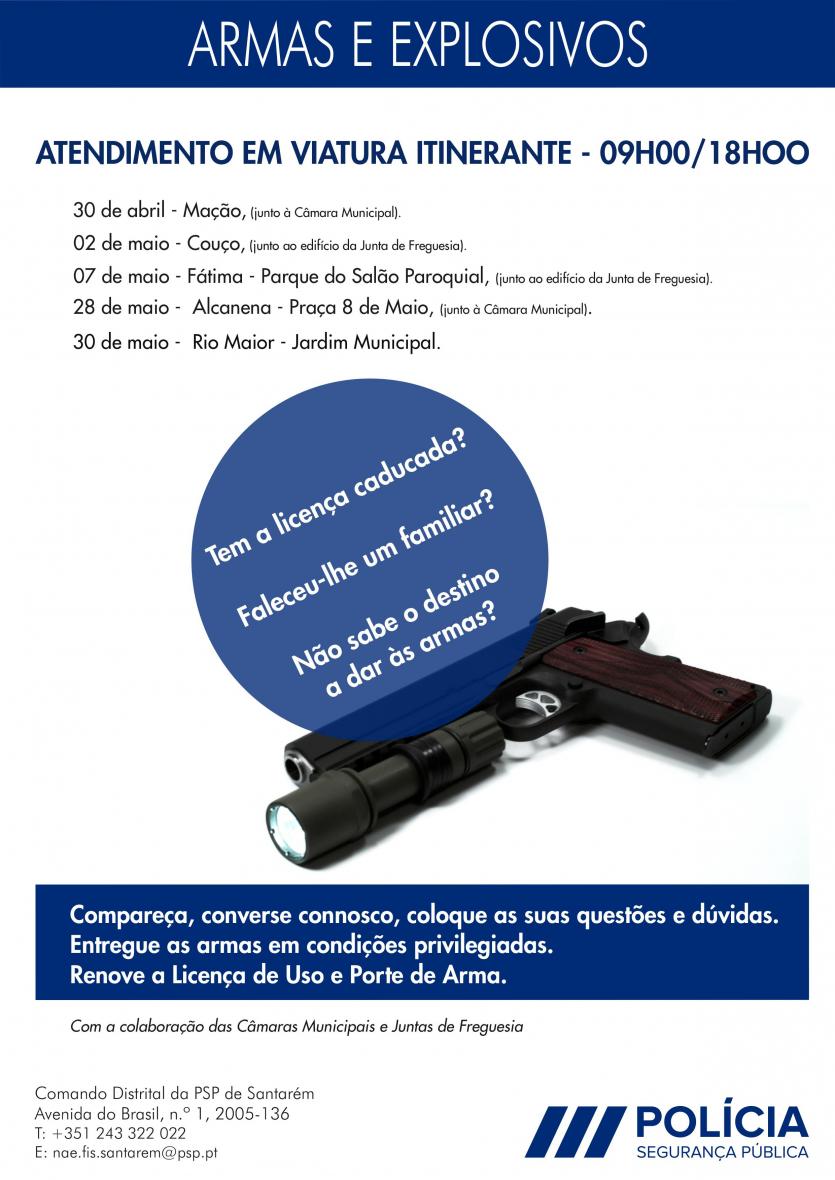 Ação de informação/sensibilização em matéria de armas e munições.